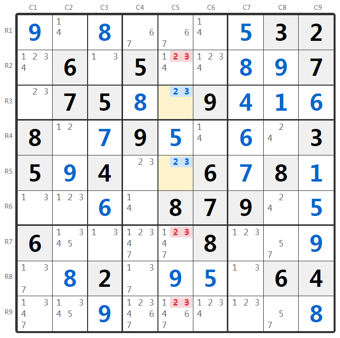 顯性數對示例-列分析